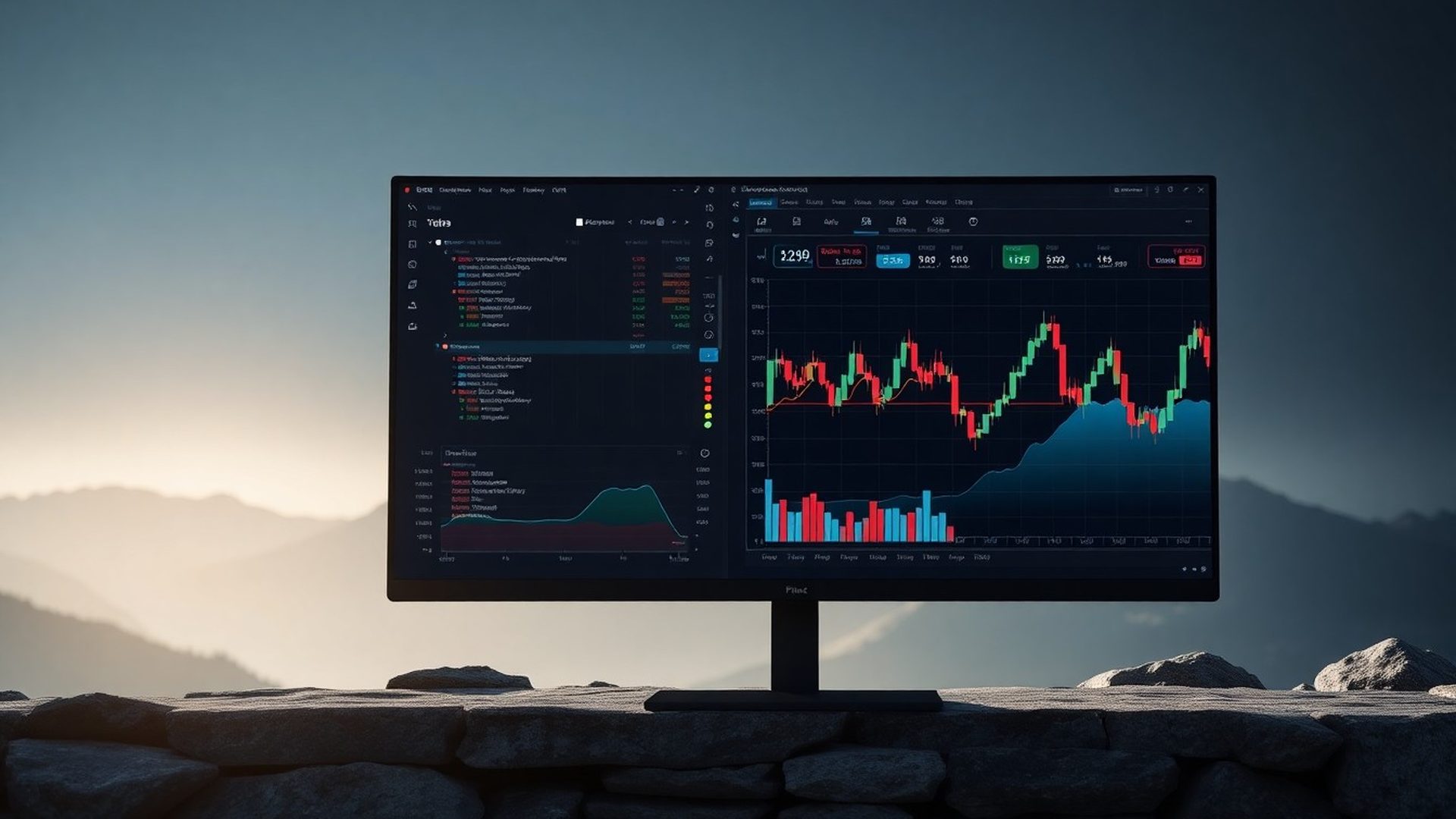 Practice of Boston AI trading terminal interface with live charts and automation panels