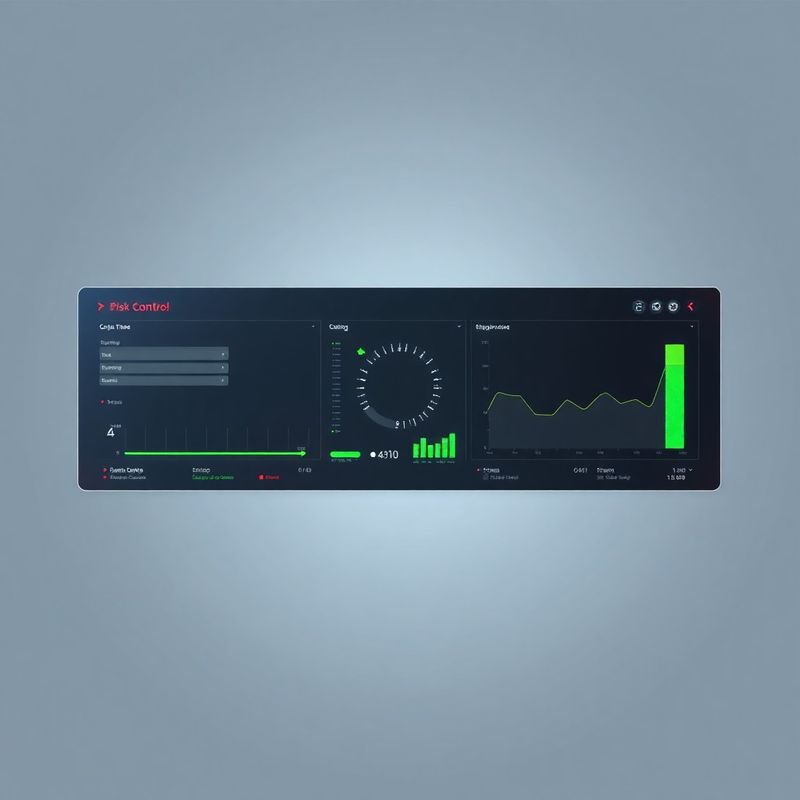 Risk control monitor panel with circuit breaker indicators and exposure bars